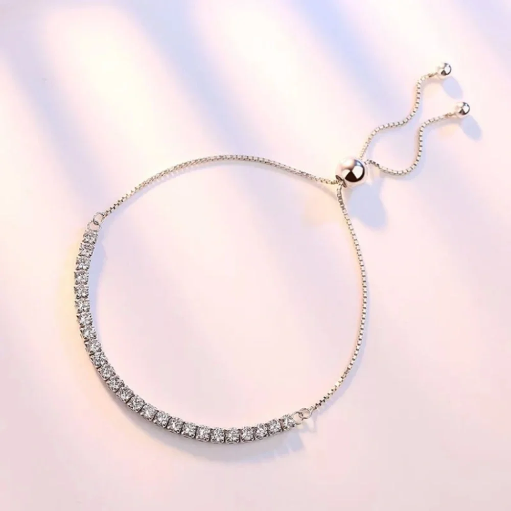 π« Sterling Silver Diamond π Tennis Bracelet - Picture 3 of 4
